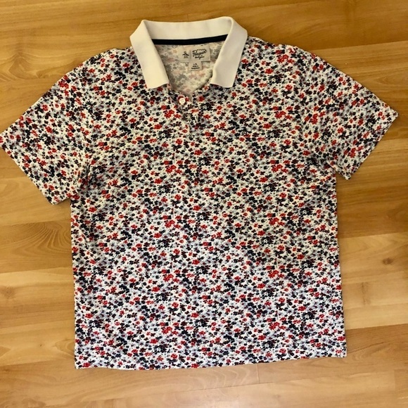 Original Penguin Other - Penguin floral print short sleeve polo shirt, Large